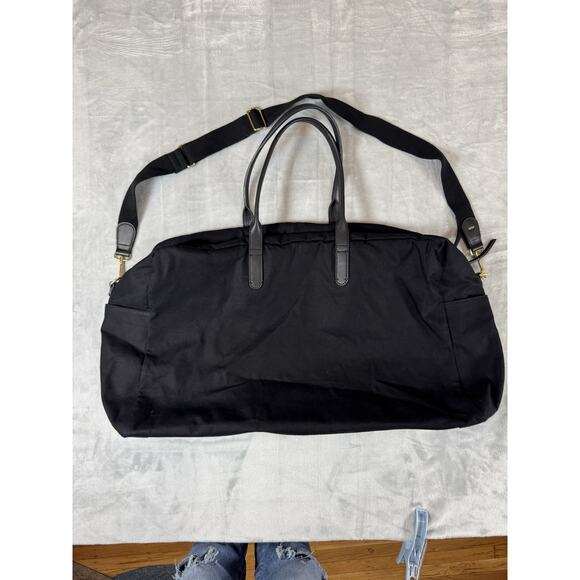 CUYANA Classic Weekender Black Canvas Black Leather Handle Strap Duffle Bag EUC - Picture 16 of 16